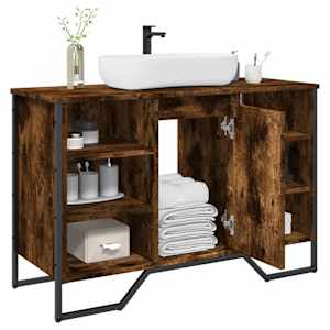 Koupelnová skříňka pod umyvadlo kouřový dub 91x35x60cm kompozit - obrázek 1