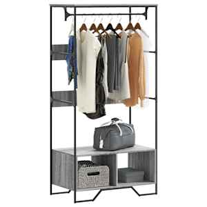 Garderobna omara siva sonoma 90x50x180 cm inženirski les