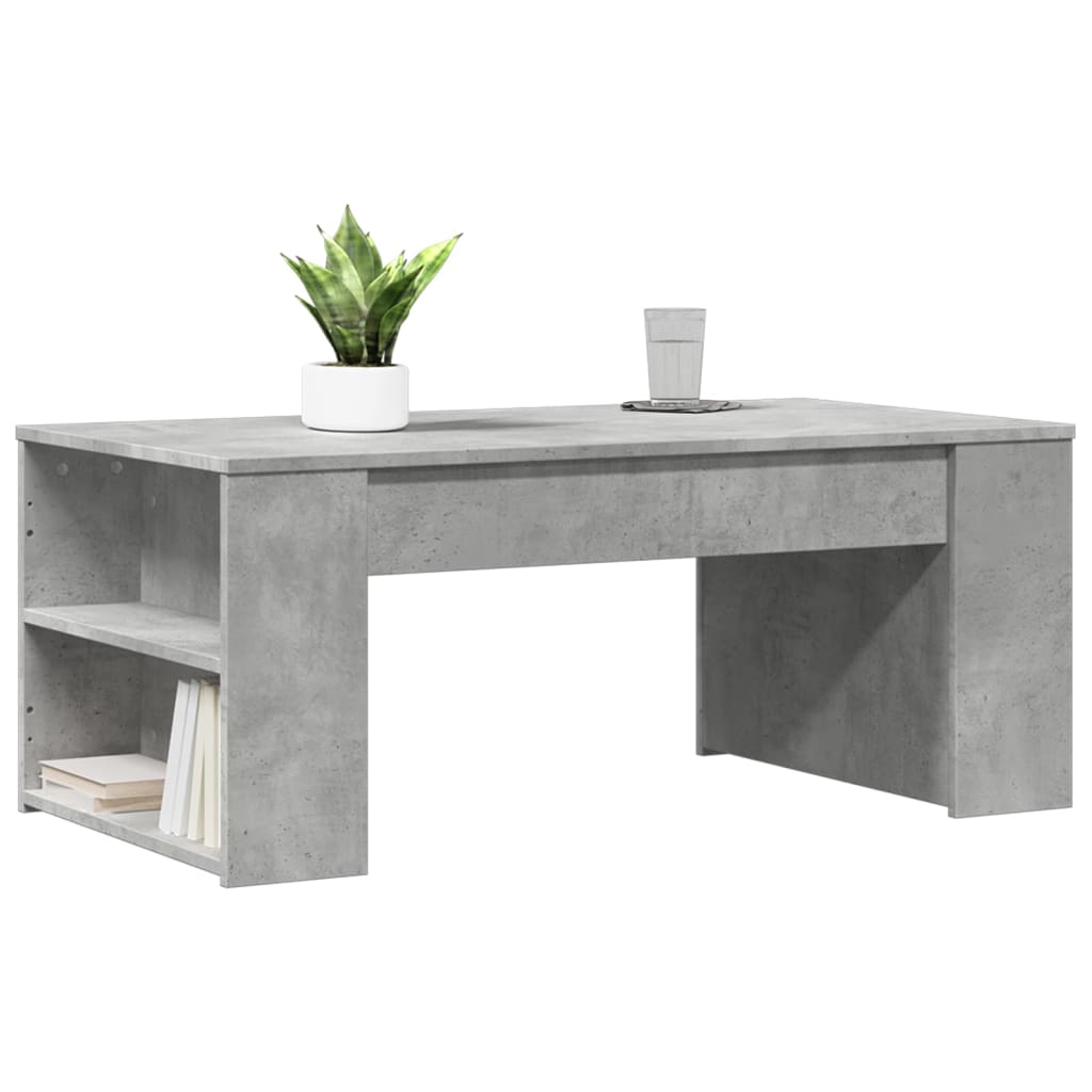 vidaXL Salontafel 102x55x42 cm bewerkt hout betongrijs afbeelding