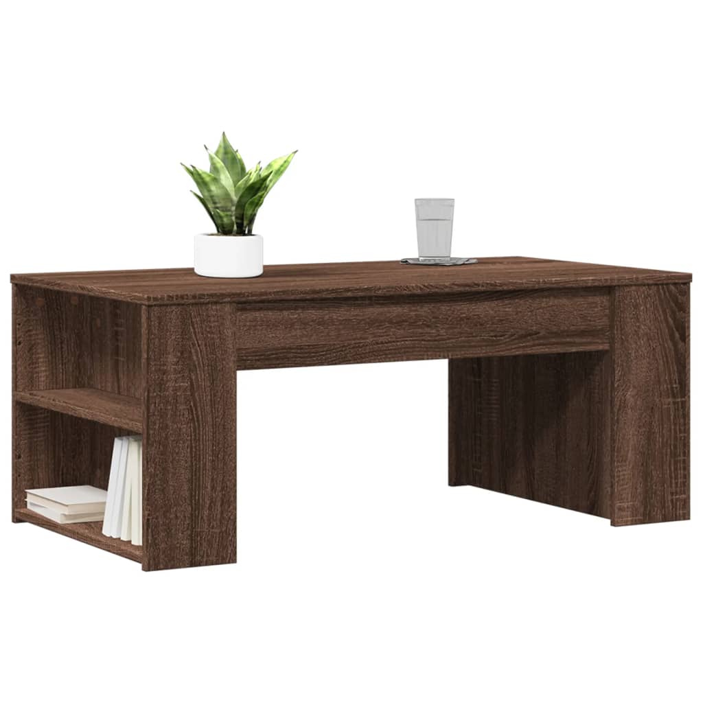 vidaXL Salontafel 102x55x42 cm bewerkt hout bruin eikenkleur afbeelding