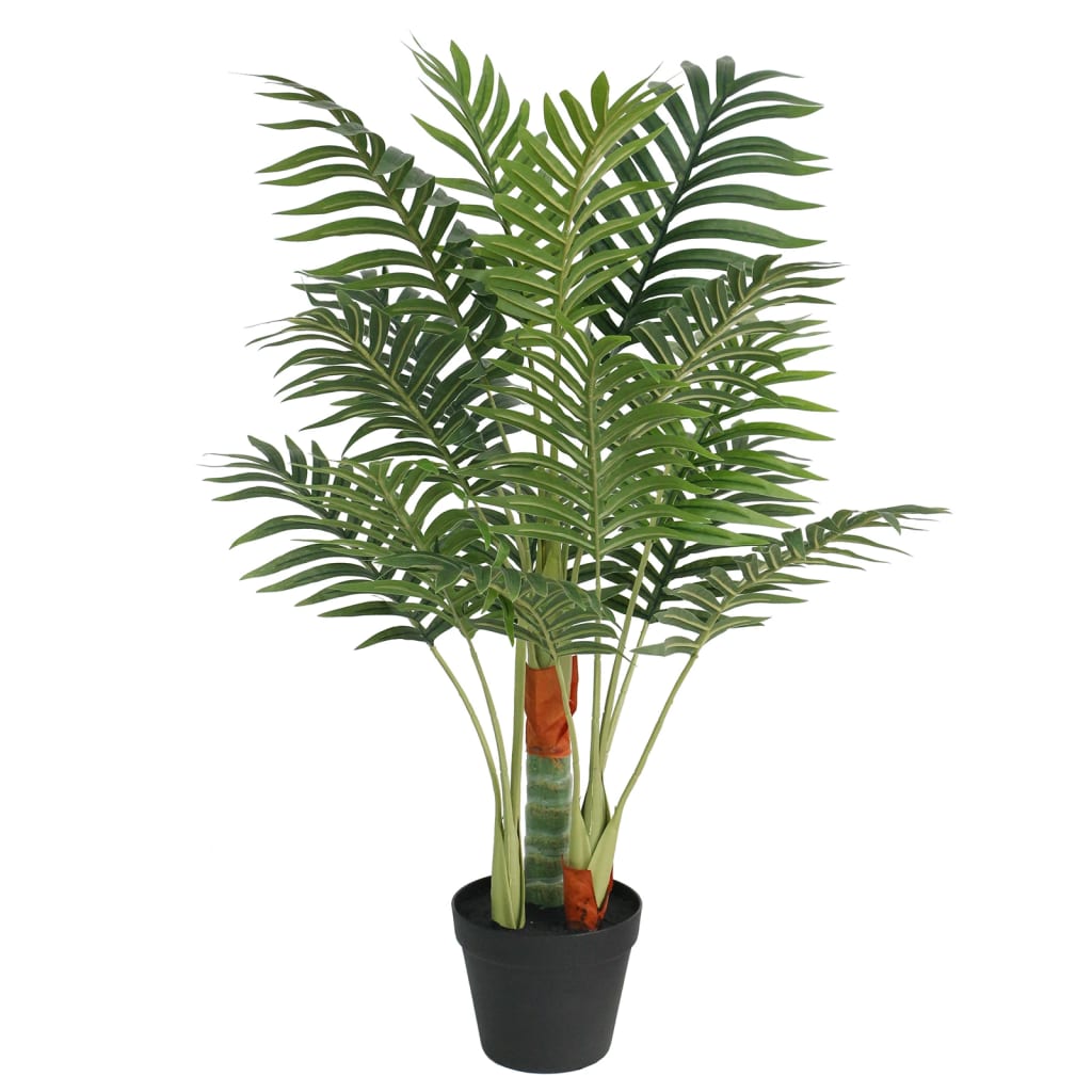 vidaXL Palmier artificial cu 3 trunchiuri, verde, 85 cm, PP