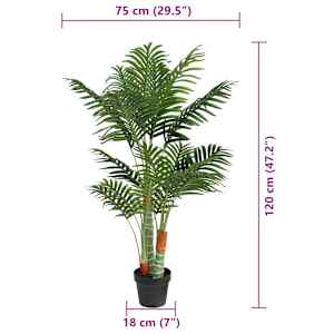 Umělá palma se 3 kmínky zelená 120 cm PP - obrázek 5