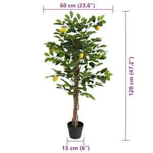 Umělý citronovník se 3 kmínky zelený 120 cm PP - obrázek 5