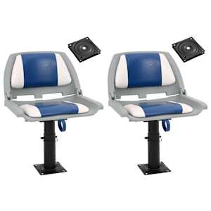 Sedež za čoln 2 kosa s podstavkom nastavljiv 360° vrtenje