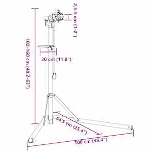 Stojan na opravu jízdních kol skládací nastavitelný 102–160 cm - obrázek 12