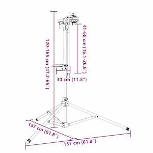 Stojan na opravu jízdních kol skládací nastavitelný 120–165 cm - obrázek 12