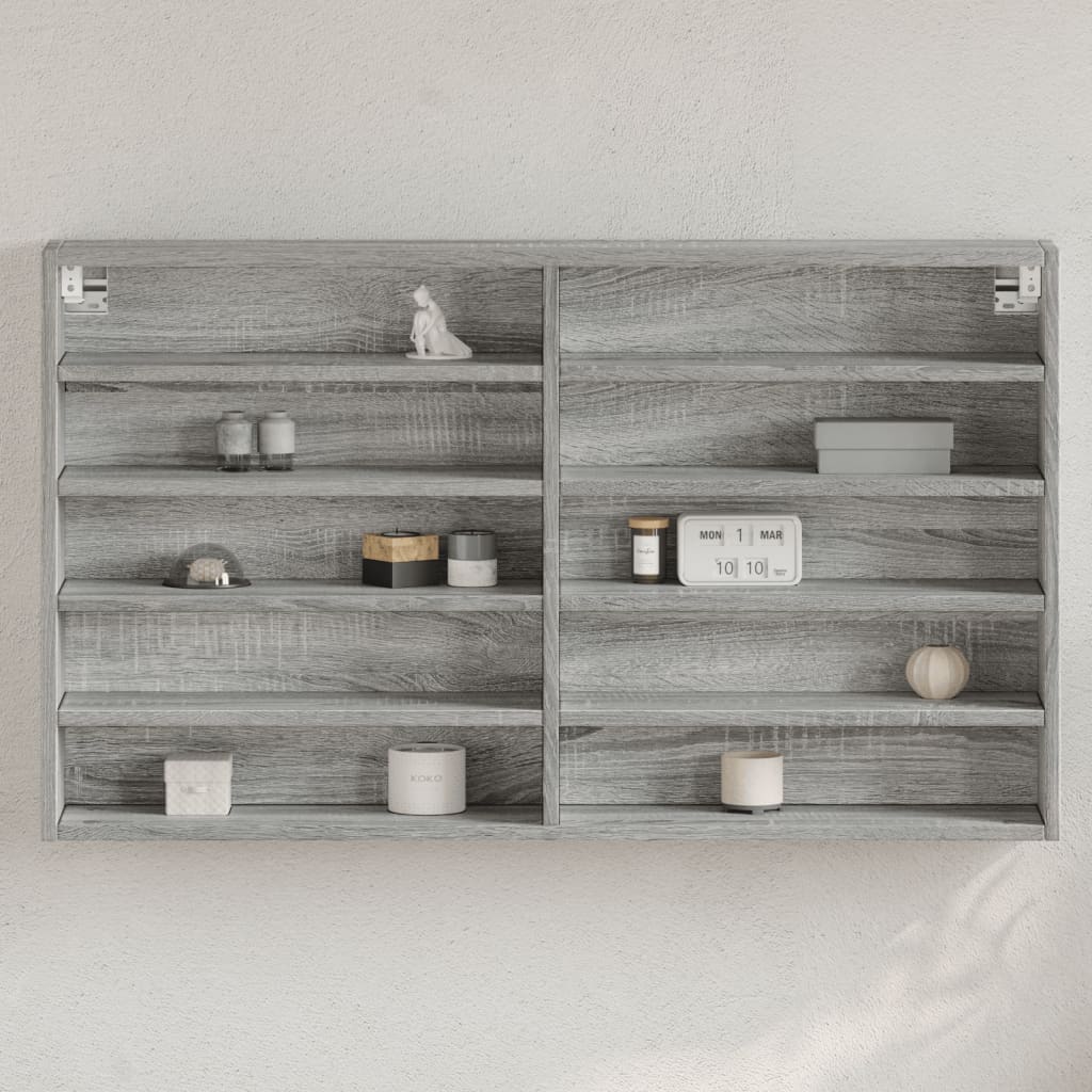 vidaXL Vitrinenschrank Grau Sonoma 100x15x58 cm Holzwerkstoff