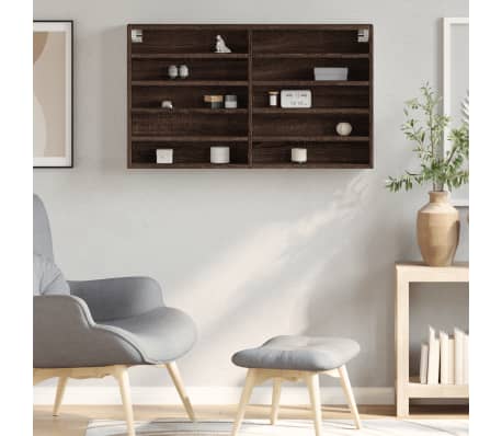 vidaXL vitriinkapp, pruun tamm, 100 x 15 x 58 cm, tehispuit