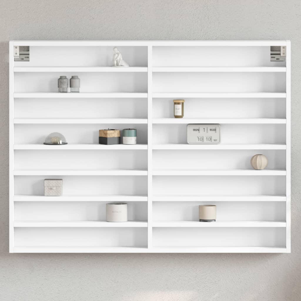 vidaXL vitrineskab 100x8,5x75 cm spånplade hvid
