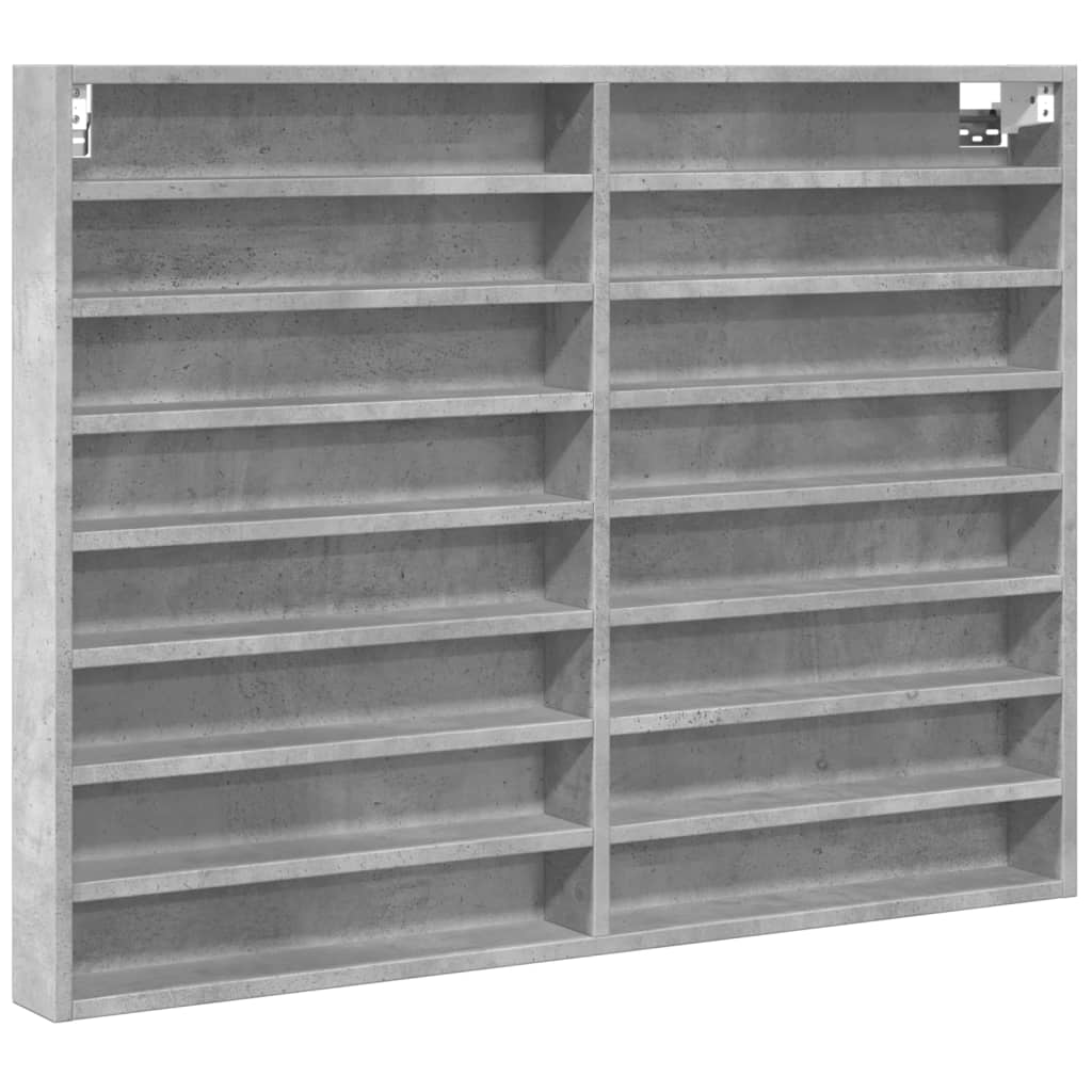 vidaXL Vitrína betonově šedá 100 x 8,5 x 75 cm kompozitní dřevo
