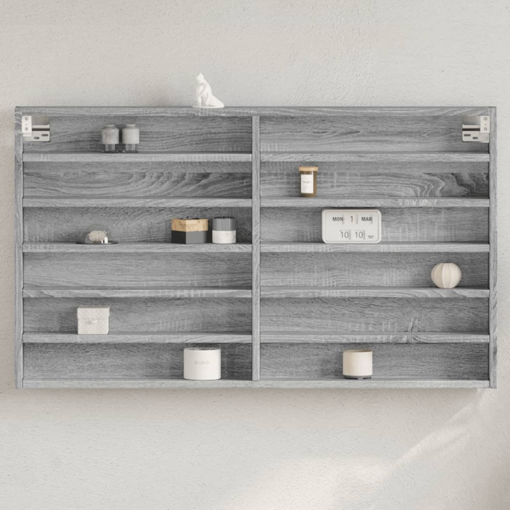 vidaXL Dulap cu vitrină, sonoma gri, 100x8,5x58 cm, lemn prelucrat