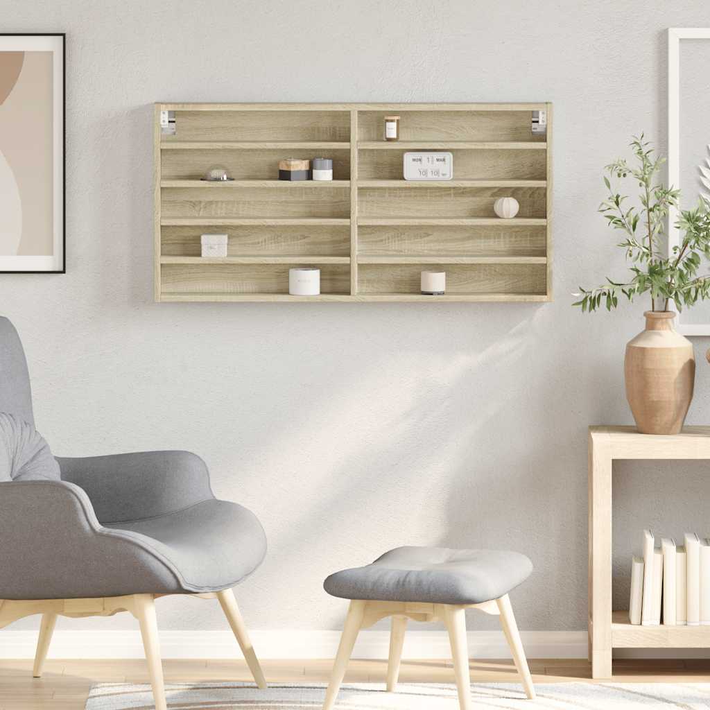 vidaXL Vitriinikaappi Sonoma-tammi 100x8,5x50 cm tekninen puu