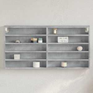 Vitrina betonsko siva 100x8,5x50 cm inženirski les