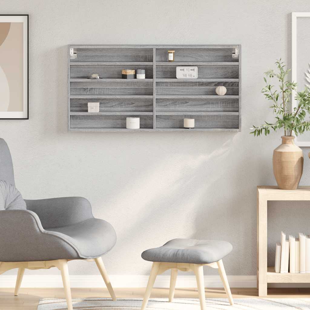 Thumbnail - vidaXL Vitrinenschrank Grau Sonoma 100x8,5x50 cm Holzwerkstoff