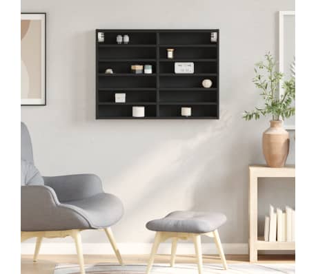 vidaXL Arm&aacute;rio vitrine 80x8,5x58 cm derivados de madeira preto