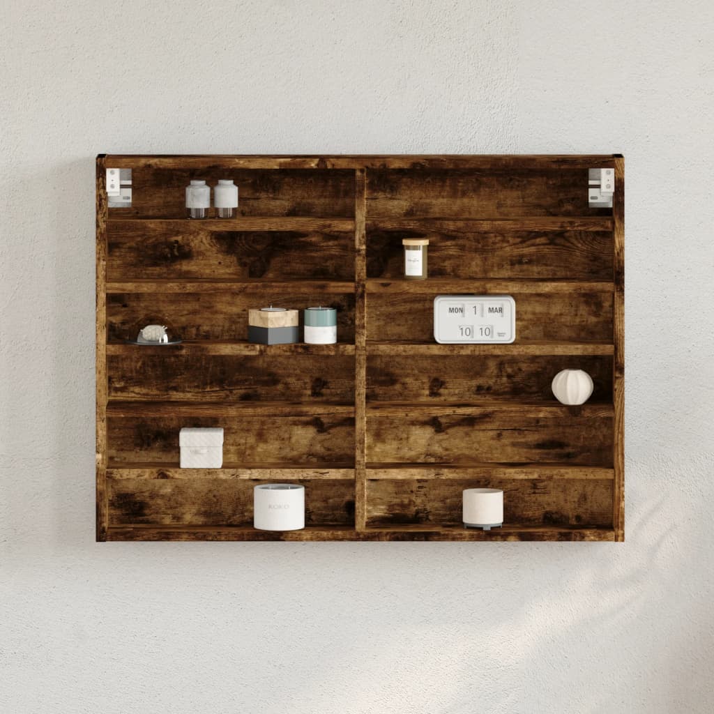 Vitrinenschrank Räuchereiche 80×8,5×58 cm Holzwerkstoff