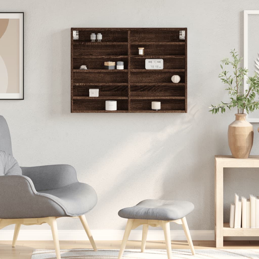 Thumbnail - vidaXL Vitrinenschrank Braun Eichen-Optik 80x8,5x58 cm Holzwerkstoff