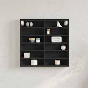 Vitrina črna 60x8,5x58 cm inženirski les