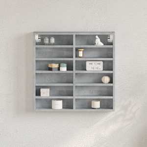 Vitrina betonsko siva 60x8,5x58 cm inženirski les