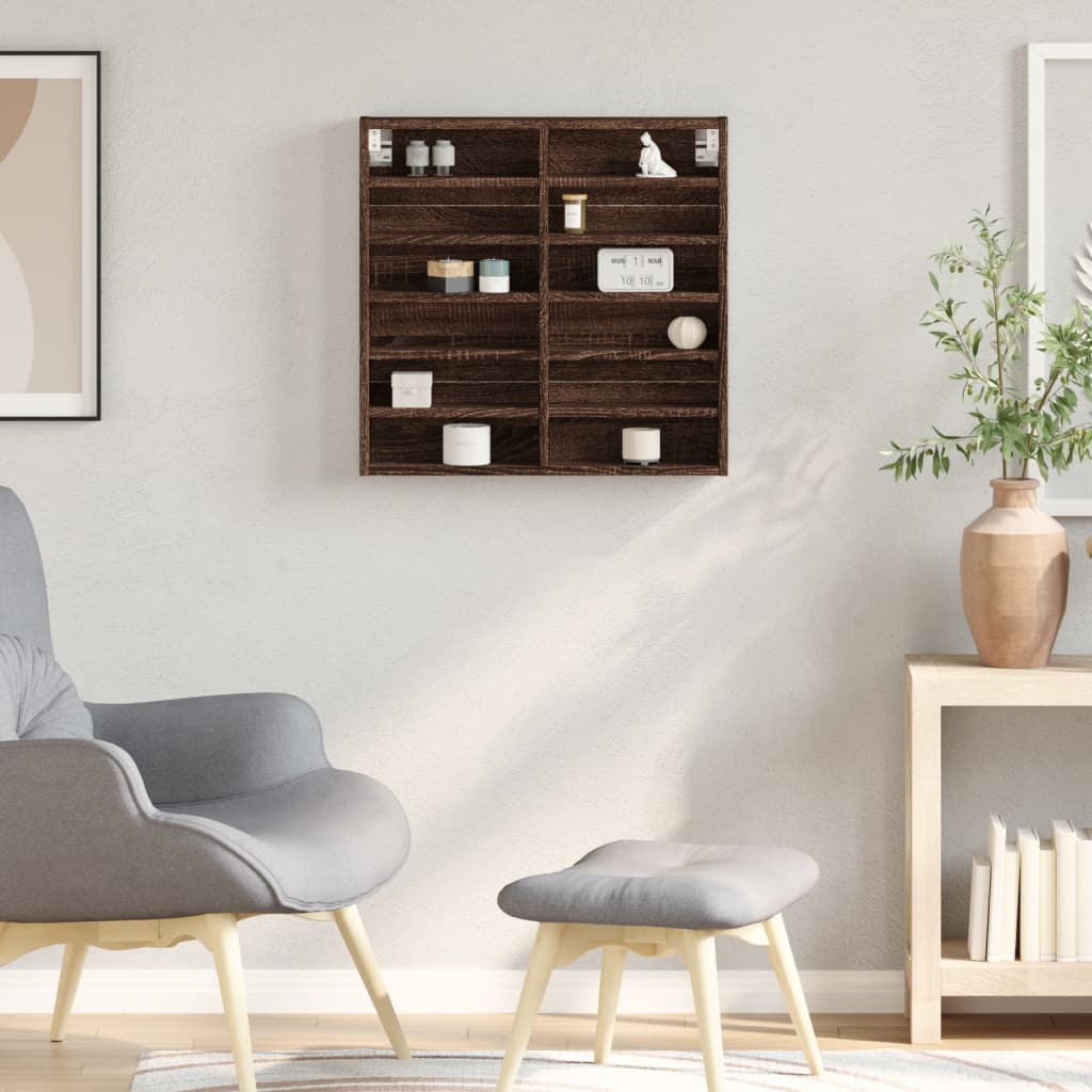 Thumbnail - vidaXL Vitrinenschrank Braun Eichen-Optik 60x8,5x58 cm Holzwerkstoff