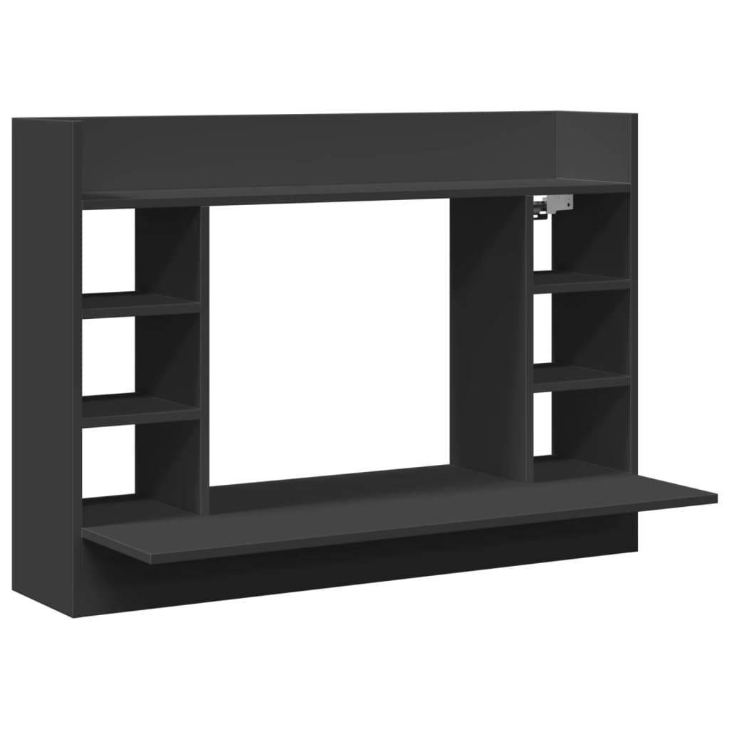 vidaXL Nástěnný psací stůl černý 105 x 48 x 75 cm kompozitní dřevo
