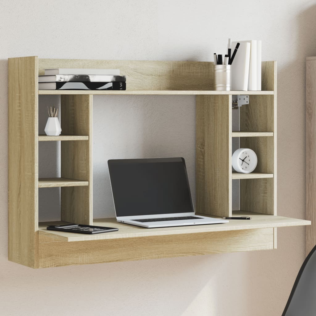 Wand-Schreibtisch Sonoma Eiche 105x48x75 cm Holzwerkstoff