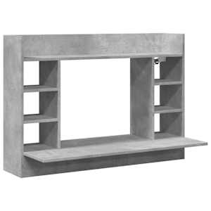 vidaXL seinale kinnitatav kirjutuslaud, hall, 105x48x75 cm, tehispuit