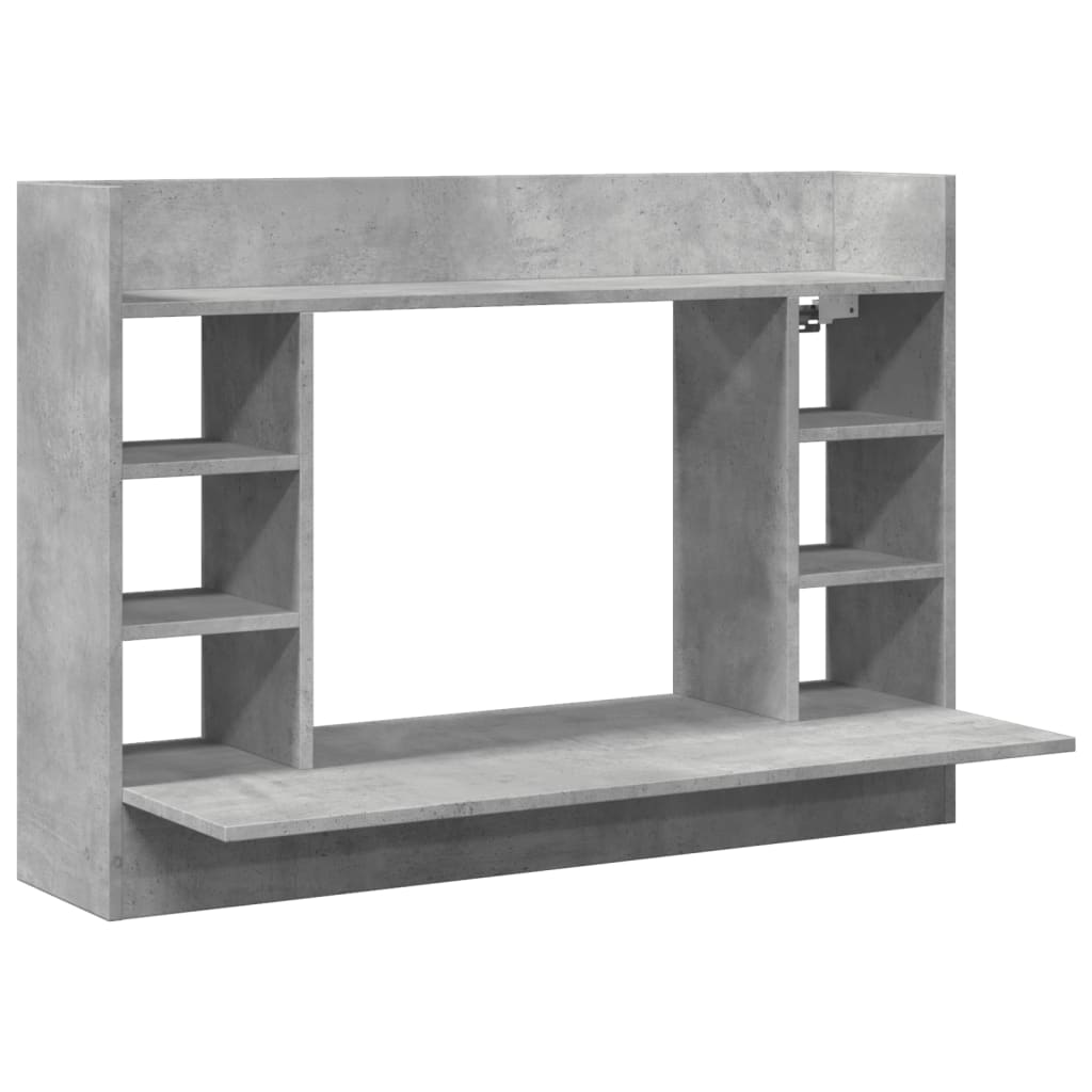 vidaXL Nástěnný psací stůl betonově šedý 105x48x75 cm kompozitní dřevo