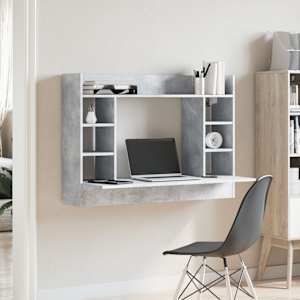 Nástěnný psací stůl betonově šedý 105x48x75 cm kompozitní dřevo - obrázek 3