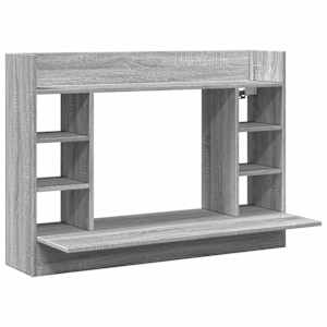 vidaXL seinale kinnitatav kirjutuslaud, hall, 105x48x75 cm, tehispuit