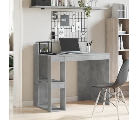 vidaXL Office Desk Concrete Grey 103.5x56.5x94 cm Engineered Wood