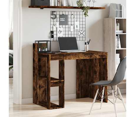 vidaXL Bureau ch&ecirc;ne fum&eacute; 103,5x56,5x94 cm bois d'ing&eacute;nierie