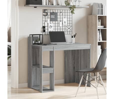 vidaXL Bureau 103,5x56,5x94 cm bewerkt hout grijs sonoma eikenkleurig