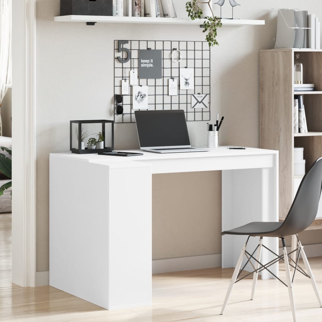 vidaXL fehér szerelt fa irodai asztal 123,5 x 73,5 x 75 cm