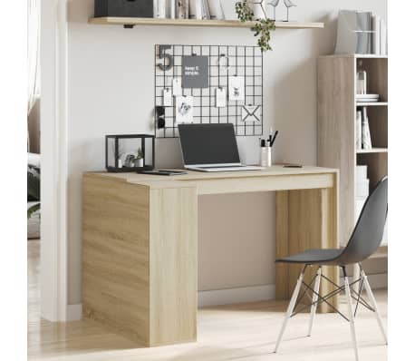 vidaXL Biurko, dąb sonoma, 123,5x73,5x75 cm, materiał drewnopochodny