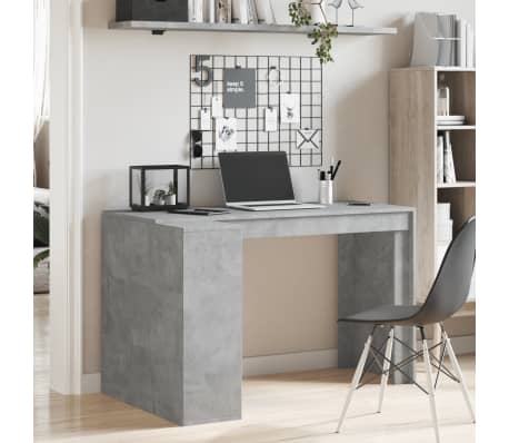 vidaXL Birou, gri beton, 123,5x73,5x75 cm, lemn prelucrat