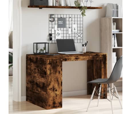 vidaXL Офис бюро, опушен дъб, 123,5x73,5x75 см, инженерно дърво
