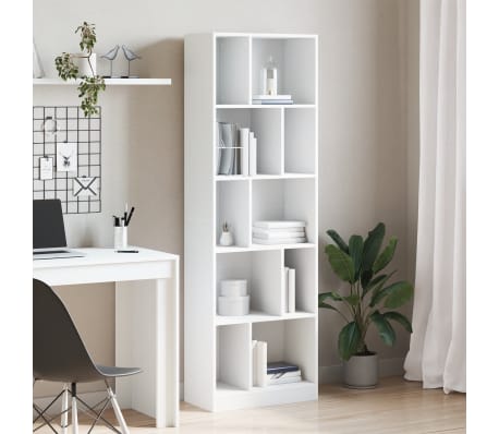 vidaXL Bibliotecă, alb, 57x28,5x174 cm, lemn prelucrat