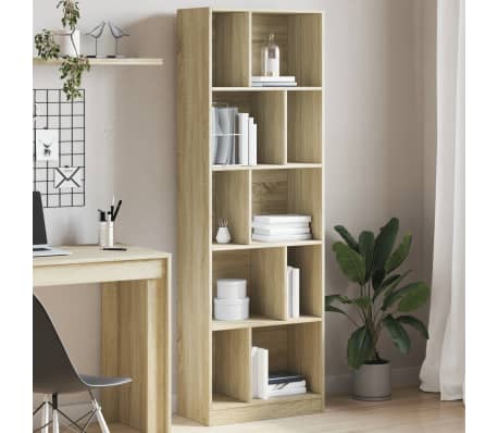 vidaXL Βιβλιοθήκη Sonoma Δρυς 57x28,5x174 εκ. από Επεξεργασμένο Ξύλο