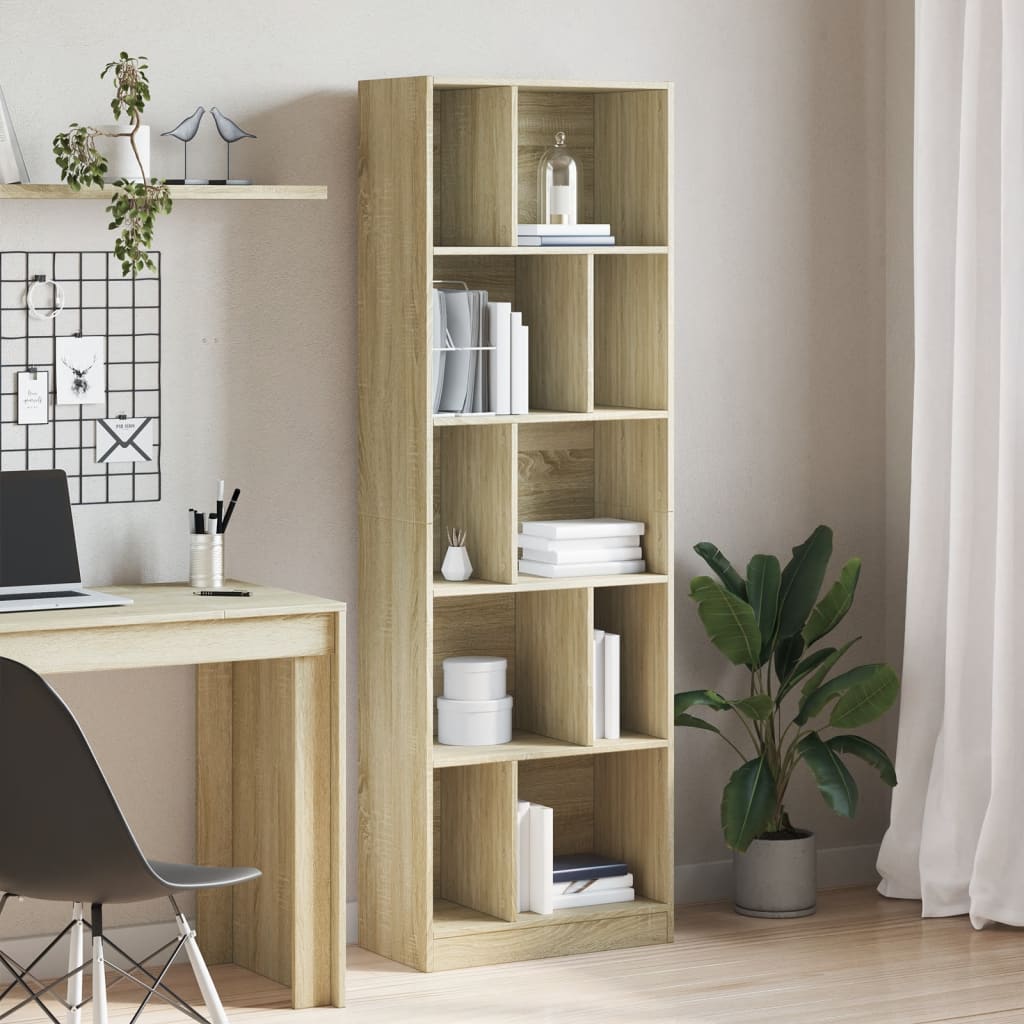 vidaXL Bücherregal Sonoma-Eiche 57x28,5x174 cm Holzwerkstoff