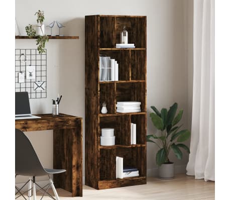 vidaXL Bibliotecă, stejar fumuriu, 57x28,5x174 cm, lemn prelucrat