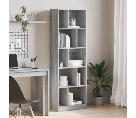 vidaXL Bookcase Grey Sonoma Engineered Wood 68.5 in height Bookcase