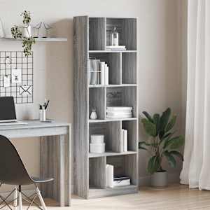 vidaXL Bookcase Grey Sonoma Engineered Wood 68.5 in height Bookcase