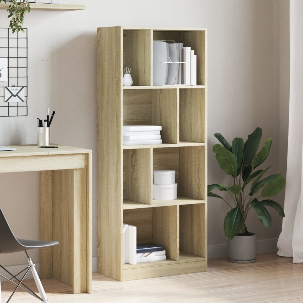 vidaXL sonoma tölgy színű szerelt fa könyvszekrény 57 x 28,5 x 141 cm