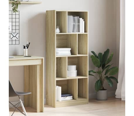 vidaXL B&uuml;cherregal Sonoma-Eiche 57x28,5x141 cm Holzwerkstoff