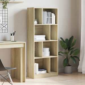 vidaXL B&uuml;cherregal Sonoma-Eiche 57x28,5x141 cm Holzwerkstoff