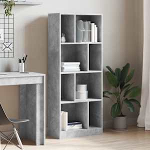 vidaXL Libreria Grigio Cemento 57x28,5x141 cm in Legno Multistrato