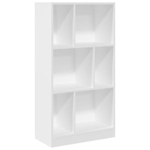 vidaXL raamaturiiul, valge, 57x28,5x107,5 cm, tehispuit
