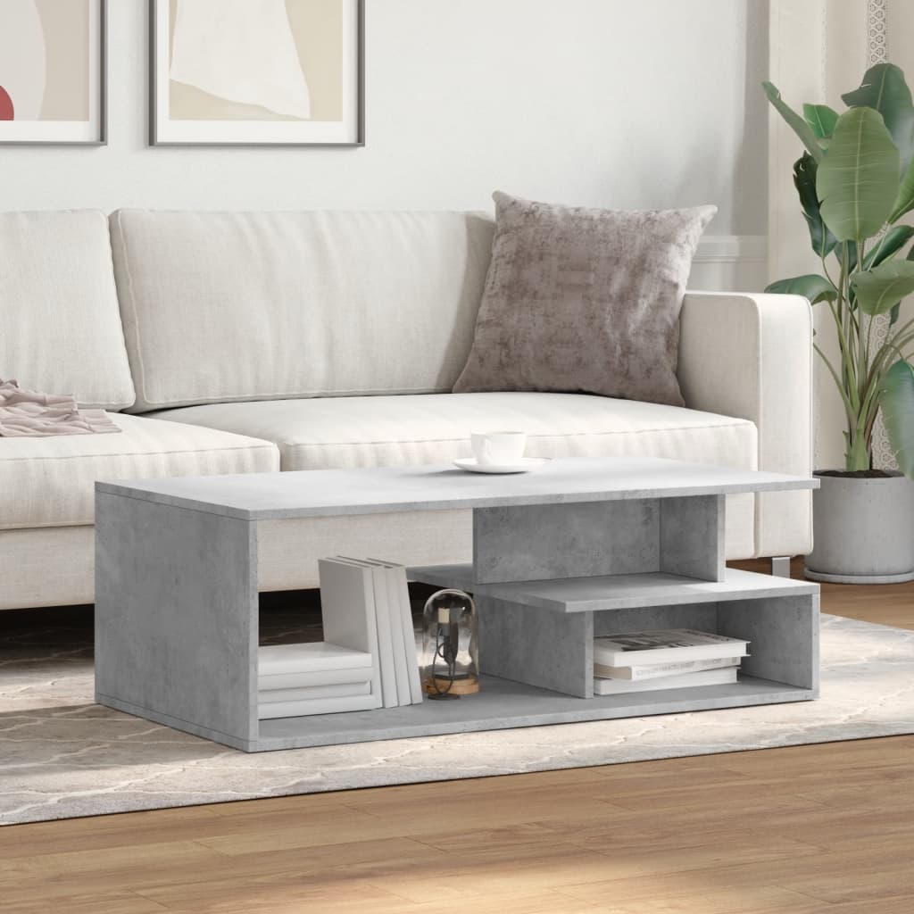 vidaXL betonszürke szerelt fa dohányzóasztal 102x55x35 cm