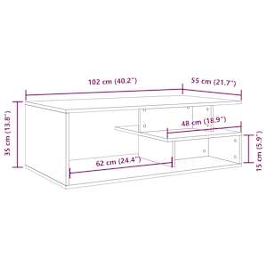 Konferenční stolek betonově šedý 102x55x35 cm kompozitní dřevo - obrázek 9